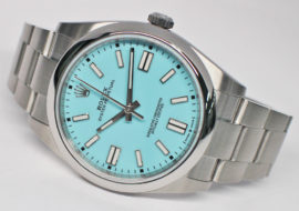 ロレックス オイスターパーペチュアル 41 124300 ランダム ターコイズブルー SS