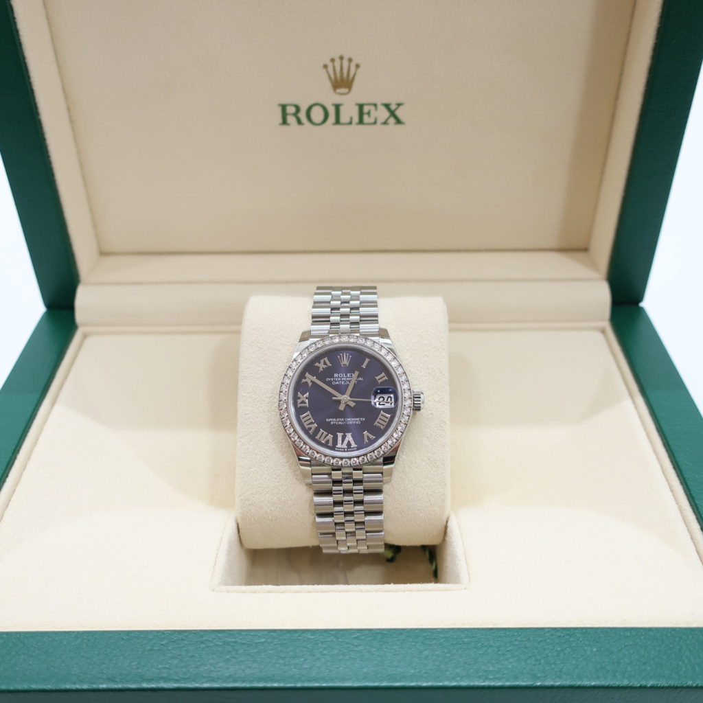 ロレックス デイトジャスト31 278384RBR オーベルジーヌ ランダム SS WG