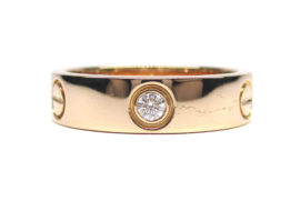 カルティエ ラブリング 1PD ダイヤモンド 750PG