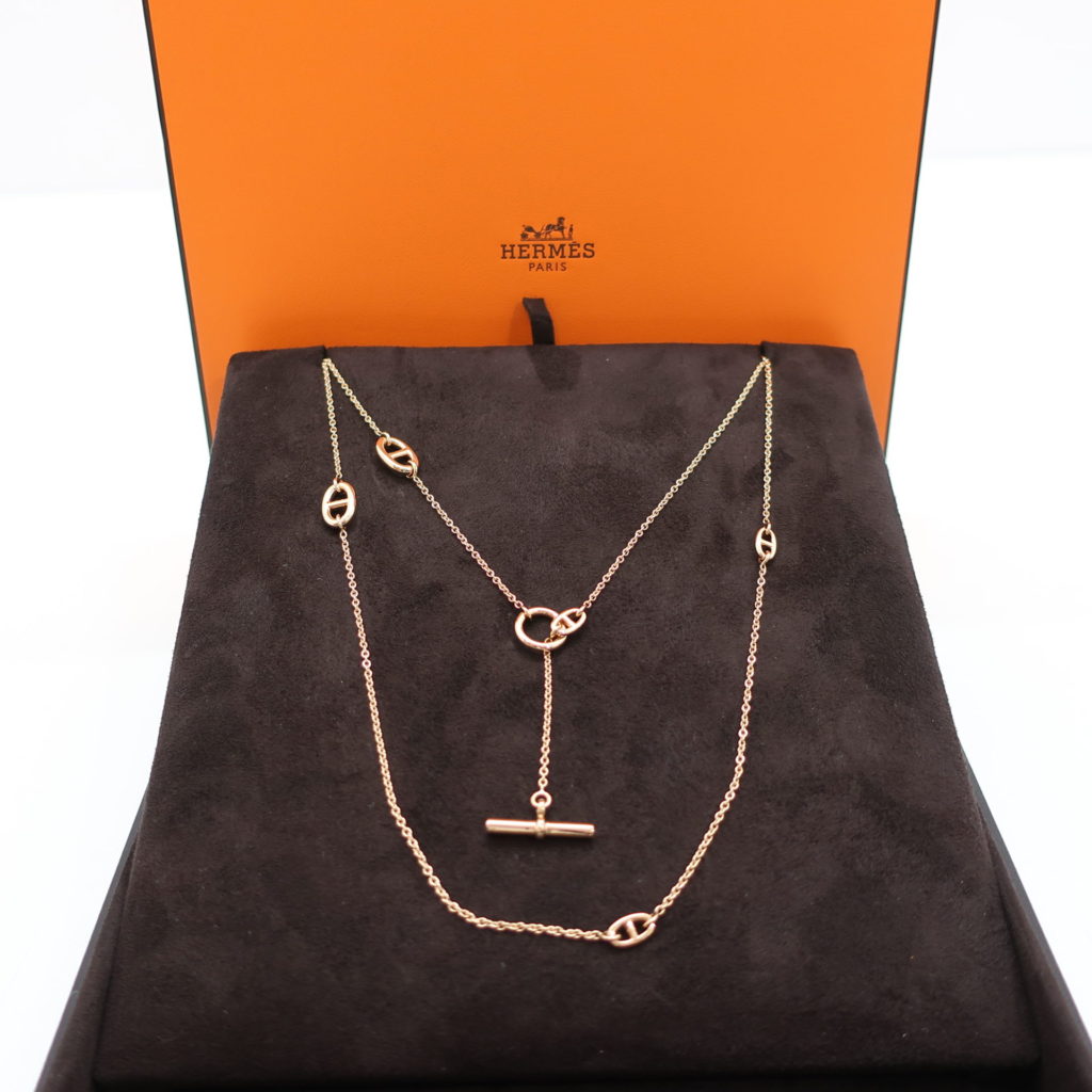 エルメス ネックレス ファランドール 120M 750PG ローズゴールド
