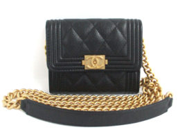 シャネル ボーイシャネル チェーンウォレット ブラック キャビアスキン AP2206 未使用