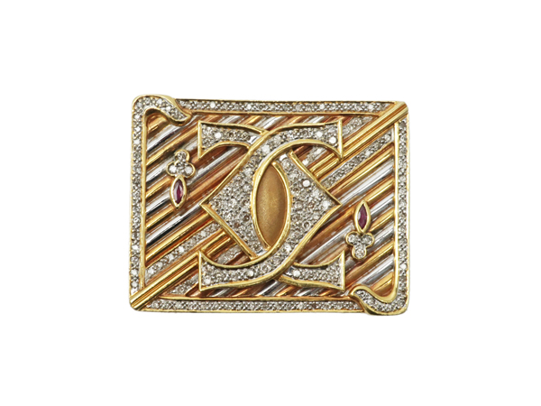 ベルトバックル K18 ダイヤ2.51ct ルビー0.24ct