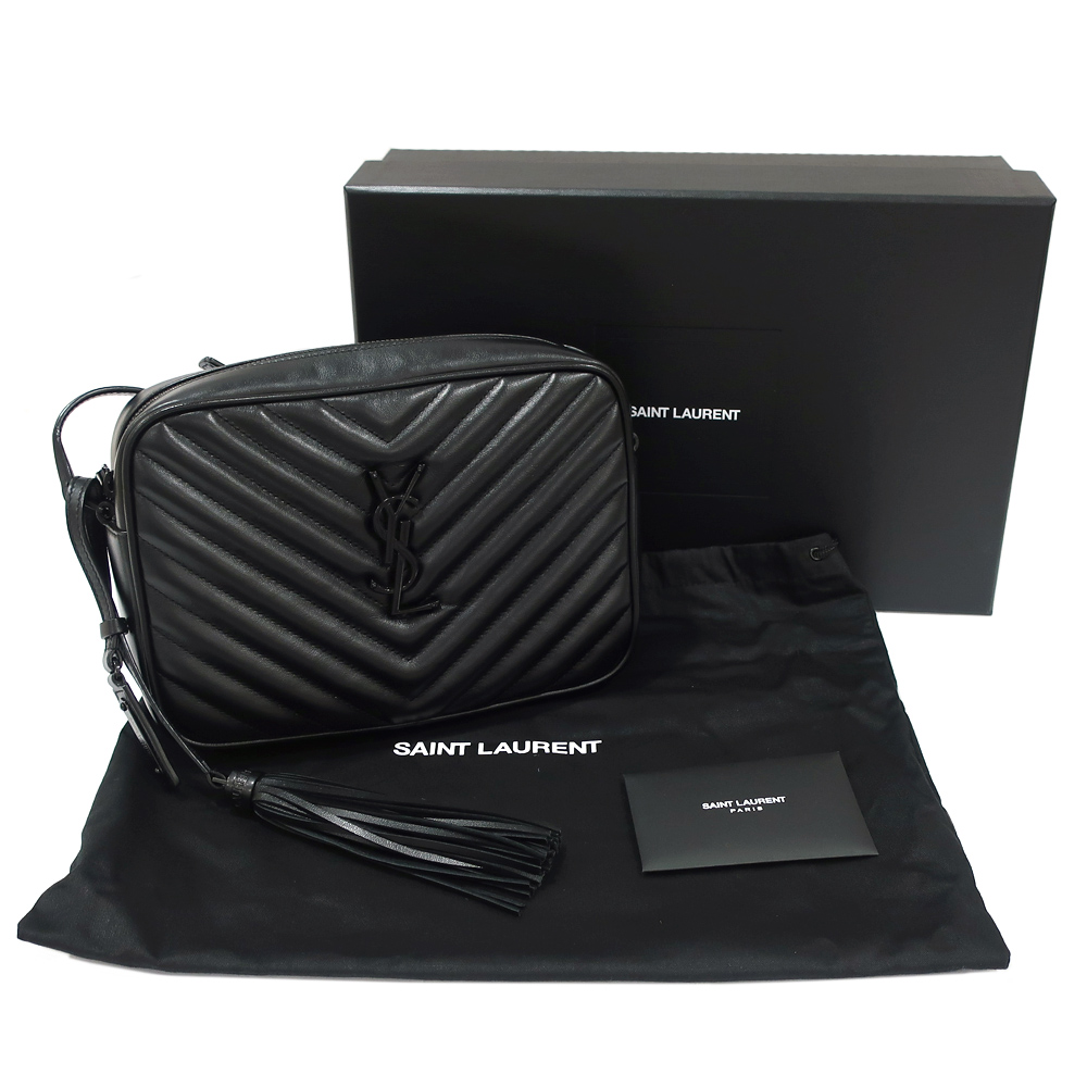 サンローラン ルー カメラバッグ 574494 キルティングショルダー ブラック レディース