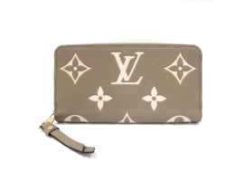 ルイヴィトン モノグラムアンプラント ジッピーウォレット M69794 バイカラー トゥルクレーム レディース