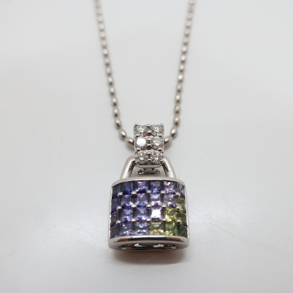 JEUNET ジュネ ネックレス K18WG サファイア ダイヤ