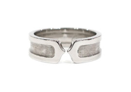 カルティエ C2 リング 750WG ホワイトゴールド