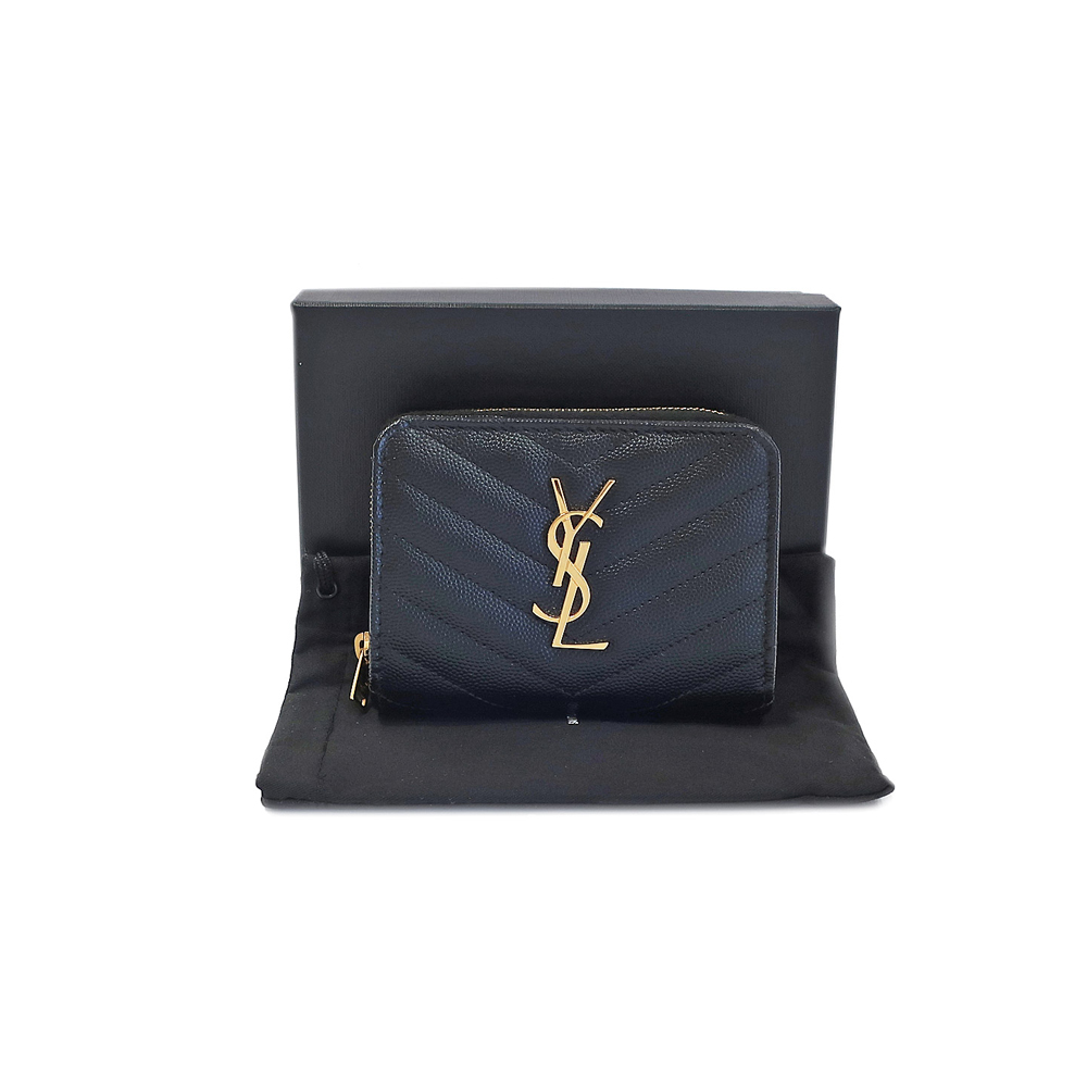 サンローラン コンパクトウォレット 二つ折り財布 403723 ブラック レディース