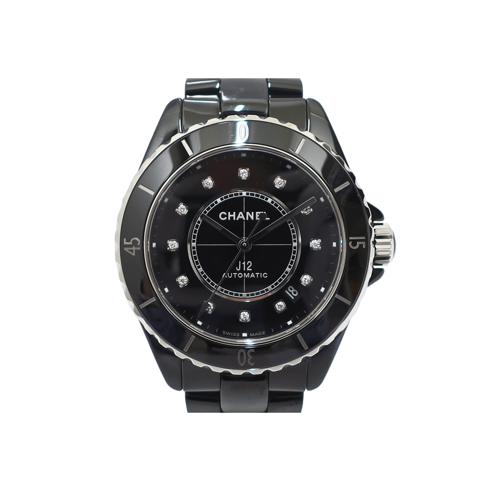 シャネル J12 38mm ブラック H5702 ダイヤモンド 自動巻き メンズ