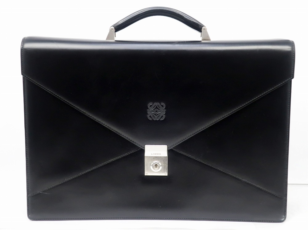 ロエベ ディプロマティコ アナグラム ビジネスバッグ ブラック