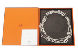 エルメス ファランドール 160 シェーヌダンクルモチーフ ロングネックレス SV925