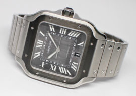 カルティエ サントス ドゥ カルティエ LM WSSA0037 グレー ADLC加工  保証書付き 2022年 新品同様