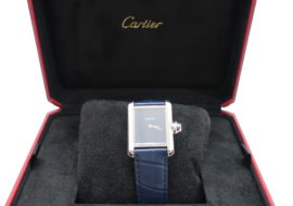 カルティエ タンクマスト ブルー文字盤 WSTA0055 SS レザーベルト