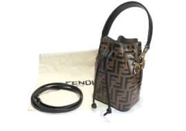 フェンディ FENDI モントレゾール ブラウンレザー ミニバッグ 8BS010 2wayバッグ