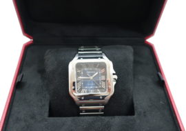 カルティエ サントスLM WSSA0030 SS ブルー文字盤