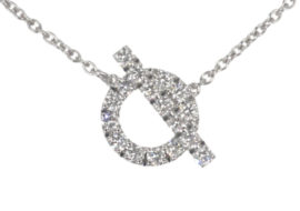 エルメス フィネス ネックレス 17Pダイヤ0.46ct 41cm 750WG ホワイトゴールド