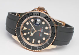ロレックス ヨットマスター 40 116655 ブラック RG ラバー メンズ 保証書付き 2017年