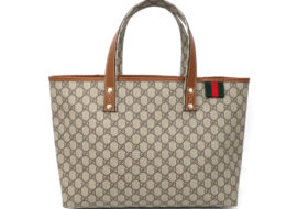 GUCCI グッチ トートバッグ 211134/493075 GGスプリームキャンバス GGプラス ウェブストライプ レザー