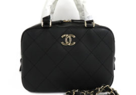 シャネル マトラッセ 2WAY チェーンショルダーバッグ ブラック  ゴールド金具 カーフスキン