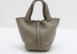 エルメス ピコタンロックPM セージ トリヨン シルバー金具