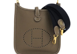 エルメス エブリンTPM 16 アマゾン エトゥープ トリヨンクレマンス ブルーインディゴ ゴールド金具 U刻印