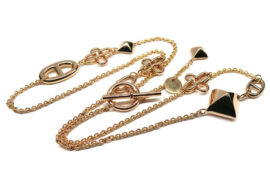 エルメス ネックレス ロンドマルチ 750PG シェーヌダンクル ピラミッドスタッズ メドール コリエドシアン