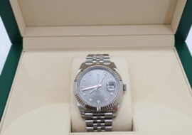 ロレックス デイトジャスト41 スレート文字盤 SS WG 10P ダイヤ 126334G