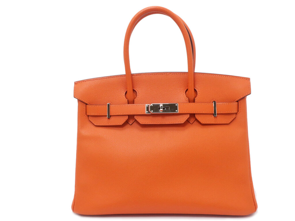 エルメス バーキン30 オレンジ ヴォーエプソン シルバー金具 □L刻印