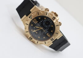 ブルガリ ディアゴノスポーツ SC38G スクーバ クロノグラフ 750 ブラック文字盤