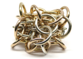 エルメス リング 指輪 3連 ビンテージ 750 YG PG WG スリーゴールド イエロー ピンク ホワイト