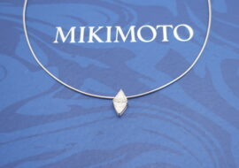 ミキモト ネックレス ダイヤモンド 2粒 スネークチェーン