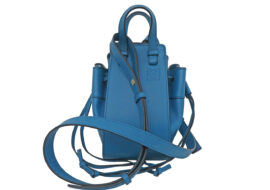 ロエベ ハンモック ドローストリングバッグ ミ二 ブルー クラシックカーフ  314.30.V07