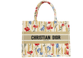 ディオール バッグ ブックトート ミディアム 花柄 ベージュ