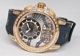 ハリーウィンストン オーシャン ビッグデイト OCEABD42RR002 RG 革 バゲットダイヤ