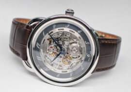 エルメス アルソー スケルトン AR6.710 SS 革 自動巻き メンズ 保証書付き