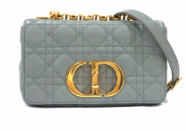 ディオール DIOR カロ カナージュ チェーンショルダーバッグ スモール M9241UWHC レザー グレー