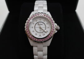シャネル J12 ピンクサファイア 33㎜ ホワイト H2010