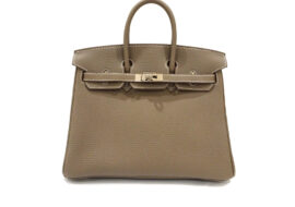 エルメス HERMES バーキン25 エトゥープ C刻印 トゴ シルバー金具 グレージュ ハンドバッグ