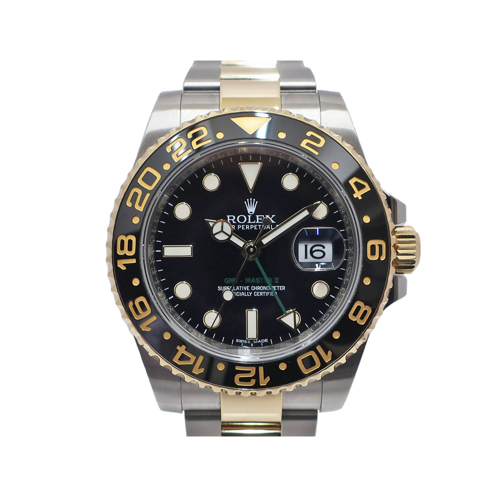 ロレックス ROLEX GMTマスター2 116713LN ブラック ランダム SS YG 自動巻き