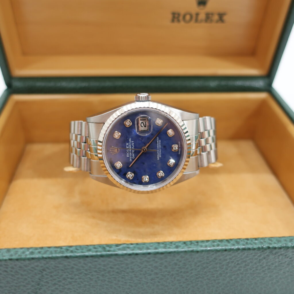 ロレックス デイトジャスト 16234 WG SS  ソーダライト文字盤 10P ダイヤ