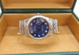 ロレックス デイトジャスト 16234 WG SS  ソーダライト文字盤 10P ダイヤ