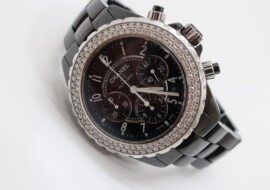 シャネル J12 クロノグラフ H1009 ブラック ダイヤベゼル