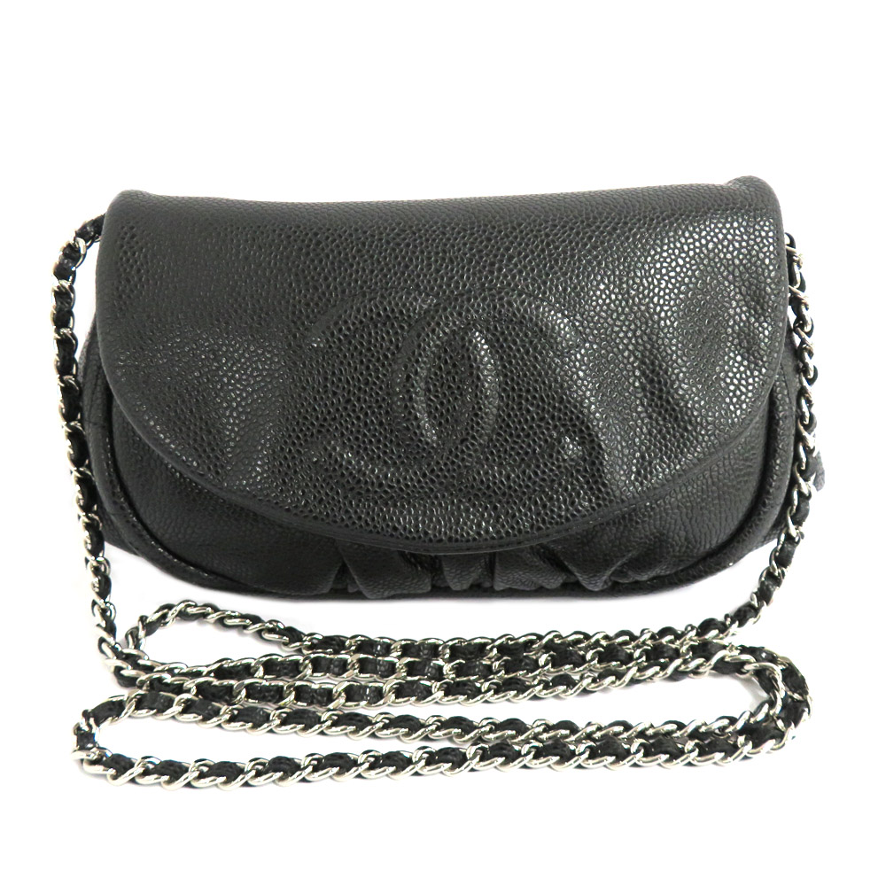 シャネル ハーフムーン チェーンウォレット チェーンショルダーバッグ 財布 A40033