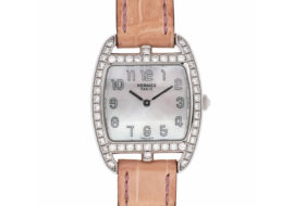 HERMES エルメス ケープコッド トノー CT1.230 SS/革ベルト ダイヤベゼル シェル文字盤