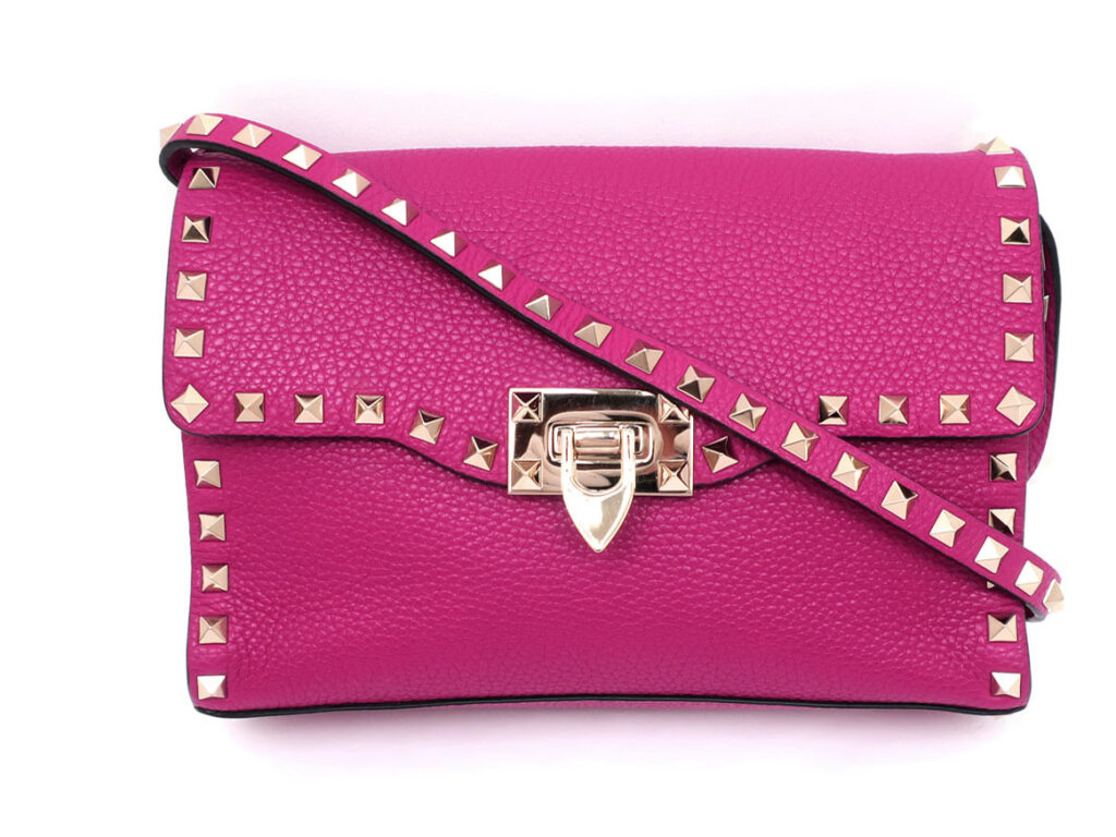 ヴァレンティノガラバーニ バレンチノ ロックスタッズ スモールクロスボディバッグ  ピンク