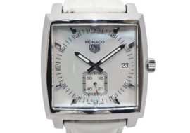 タグホイヤー TAGHEUER モナコ レディ WAW131B.FC6247 SS レザー ダイヤ クォーツ