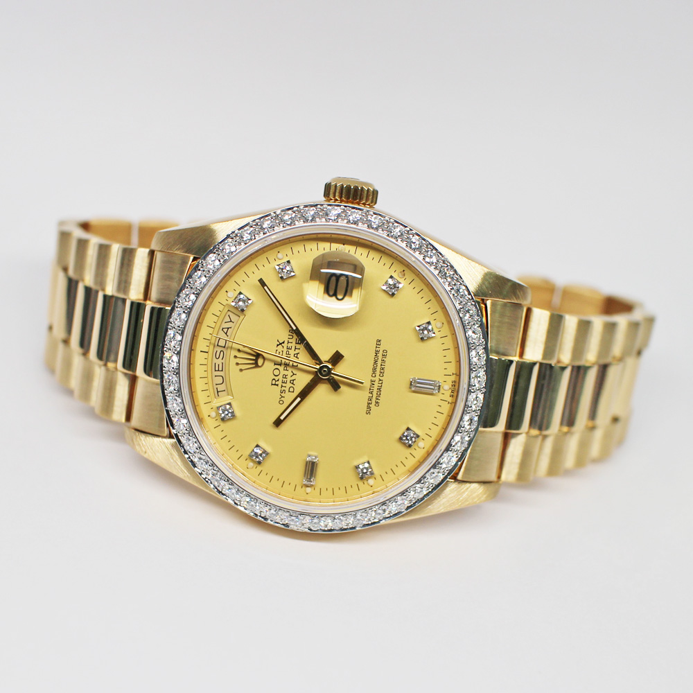 ロレックス デイデイト 18048A 63番台 ゴールド ベゼルダイヤ