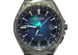 シチズン CITIZEN アテッサ UNIT WITH BLUE CB0215-18L エコドライブ チタン レザー ソーラー電波時計