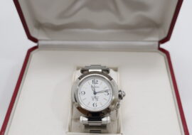 カルティエ パシャC グランドデイト W31044M7 SS ホワイト文字盤