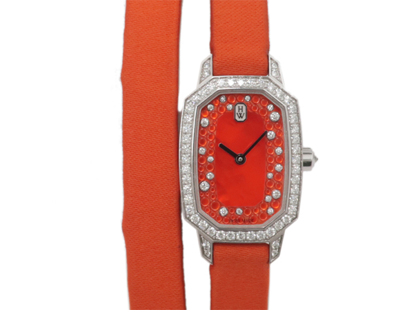 ハリーウィンストン エメラルド EMEQHM18WW015 オレンジ マザーオブパール文字盤