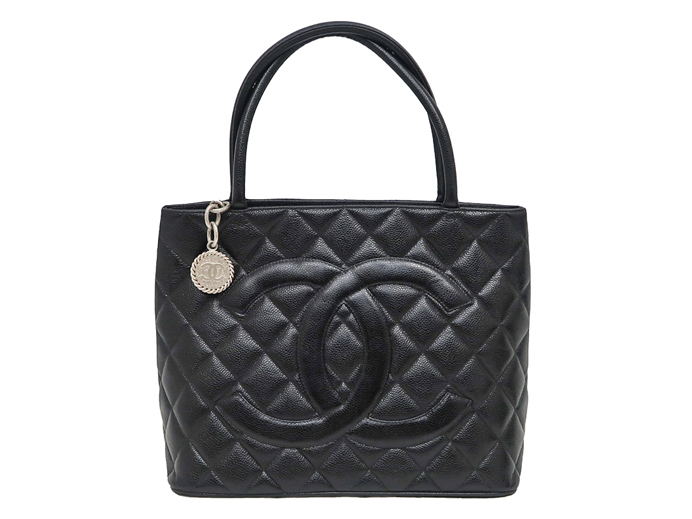 CHANEL シャネル 復刻トート A01804  キャビアスキン ブラック シルバー金具